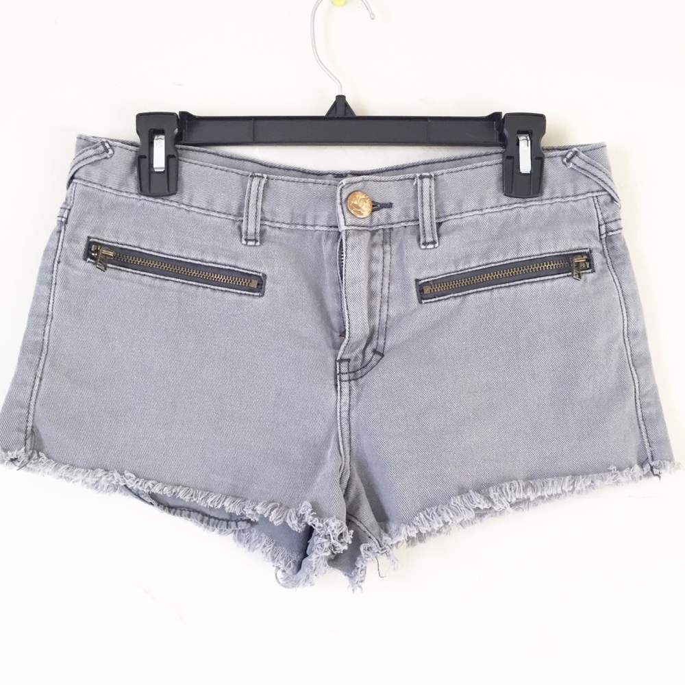 Free People Grey Raw Hem Shorts Size 27 - Picture 2 of 10
